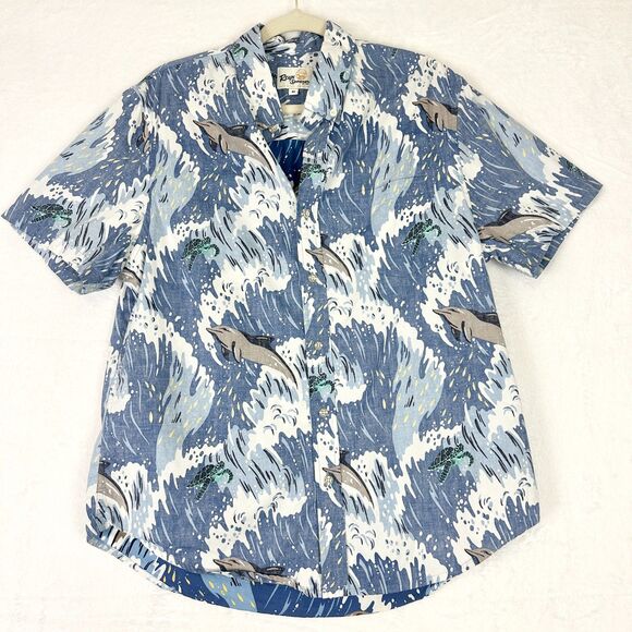 reyn spooner Other - Reyn Spooner Pacific Swell Aloha Shirt Size Medium Dolphin Ocean Cotton